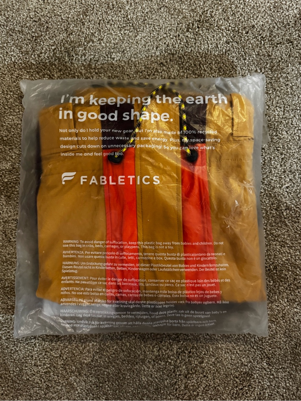 Fabletics Colorblock Utility Jacket - Mustard & Red - Picture 4 of 5